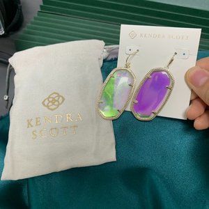 Kendra Scott Danielle Rose Gold Drop Earrings in Dichroic Glass